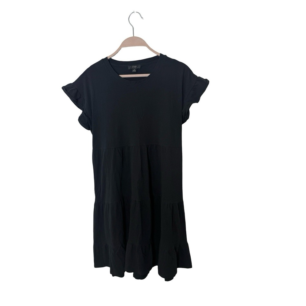 J. Crew Knit Broken-In Jersey Tiered Mini Dress - Black - Size small